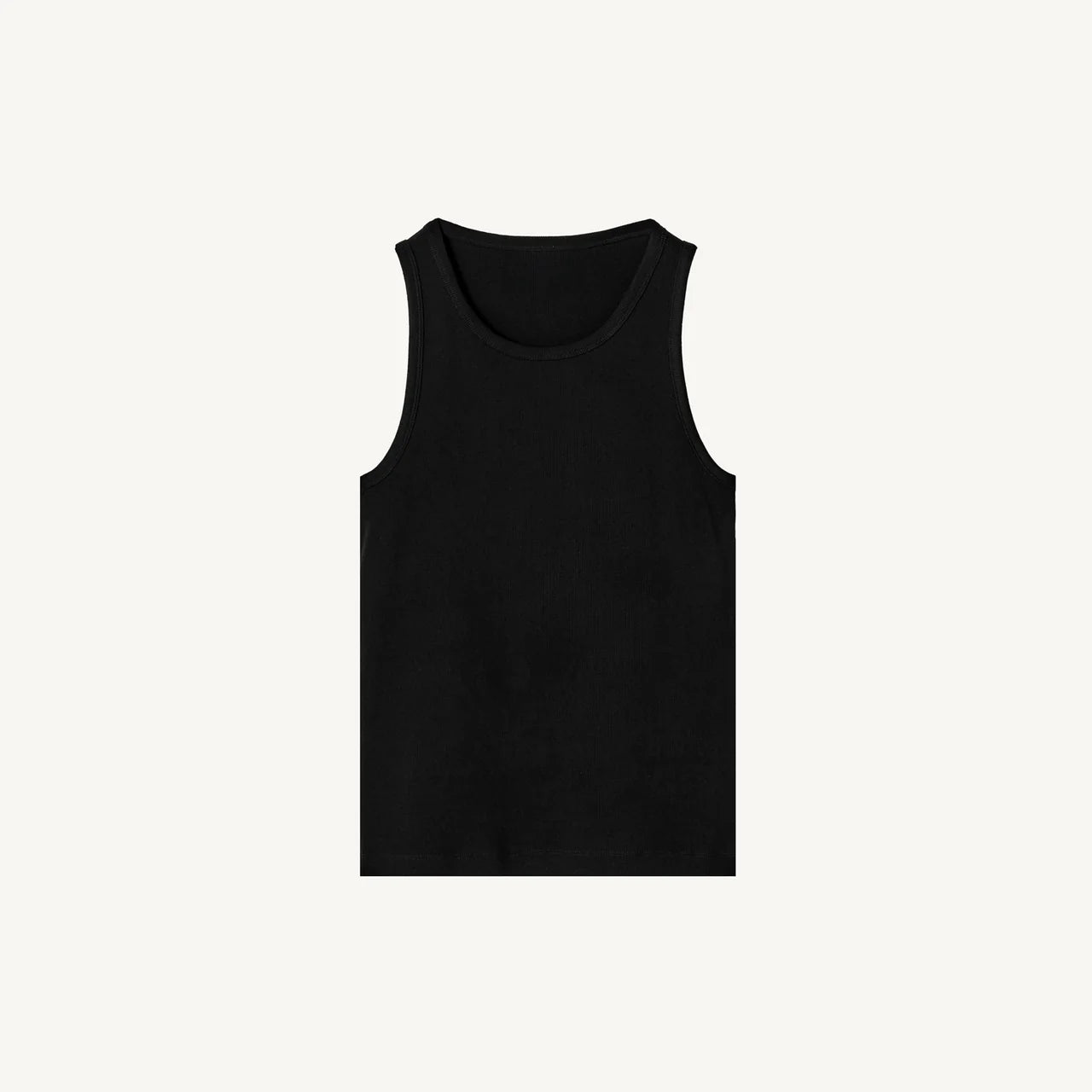 Slim Ribbed Tank (BLACK)