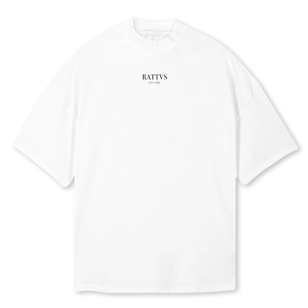 T-Shirt Signature Oversized "QUO VADIS" WHITE (Edição Limitada)