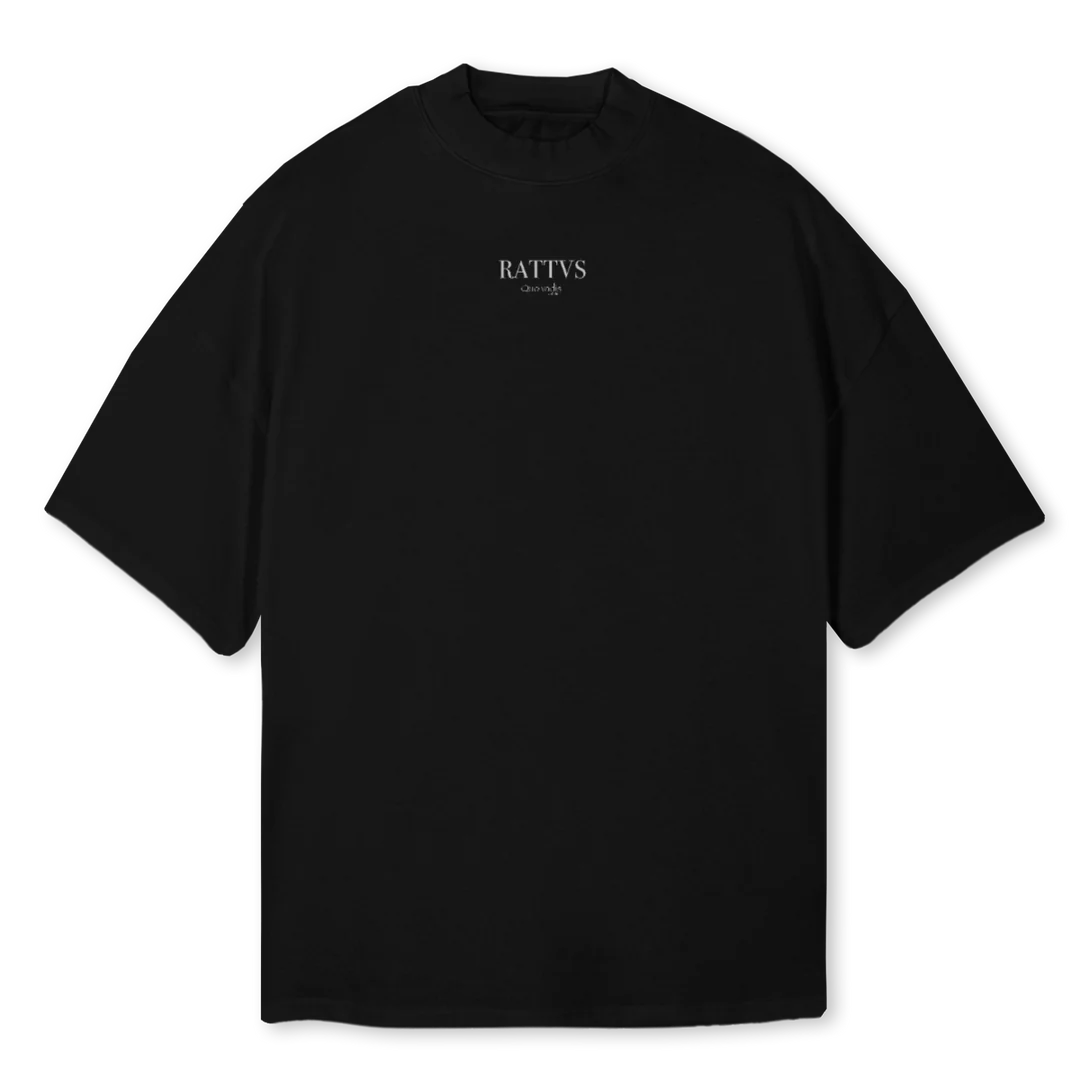 T-Shirt Signature Oversized "QUO VADIS" BLACK (Edição Limitada)