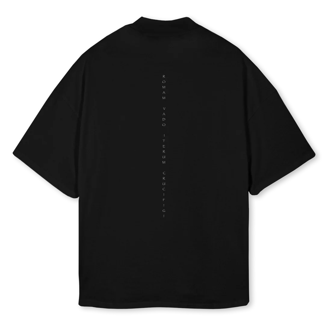 T-Shirt Signature Oversized "QUO VADIS" BLACK (Edição Limitada)