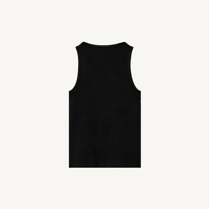 Slim Ribbed Tank (BLACK)